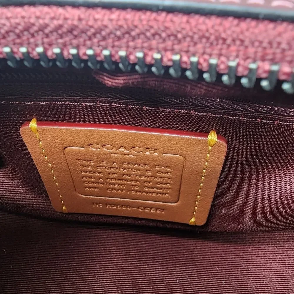 NWT Coach CCE61 Carmen Mini Crossbody Bag Quilting Velvet/Gunmetal/Burgundy
